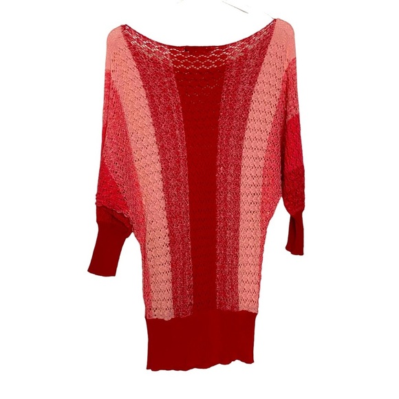 BCBGMaxAzria | Pink, Red | 3/4 Long Sleeve | Knit Top | Size Small - Picture 3 of 5